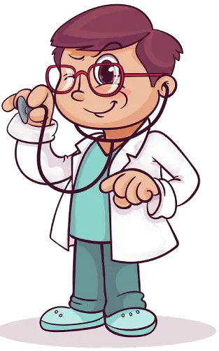 Illustration of a doctor with a stethoscope