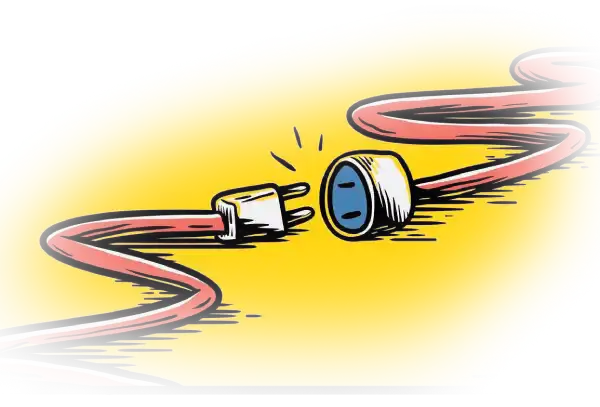 Illustration of a power cord unplugged.