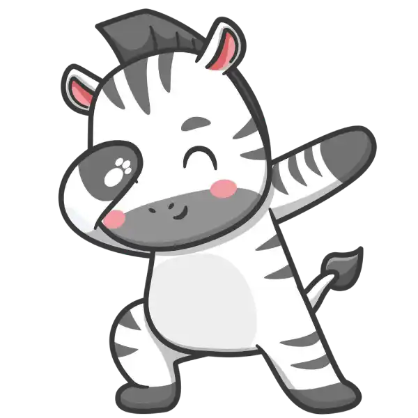 Illustration of cute zebra dancing